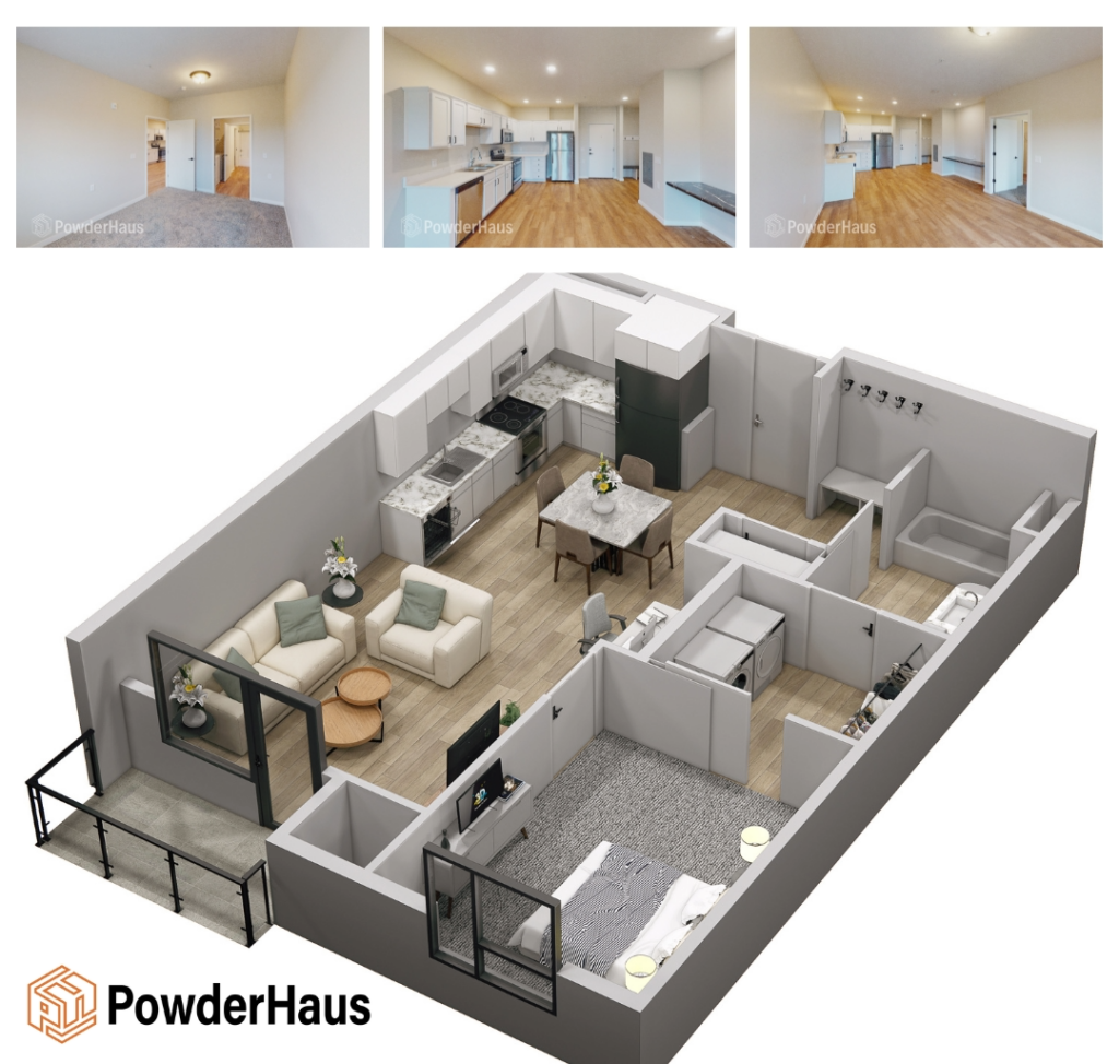 PowderHaus Apartments & Townhomes 1Bedroom 1 Bath Apartment Unit